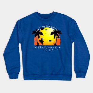 California surfer sunset Crewneck Sweatshirt